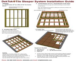 DekTek Tile Sleeper System Installation Brochure