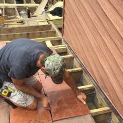 Adobe Tile Deck Project using DekTek Tile Sister Joist Installation for the Concrete Deck Tiles