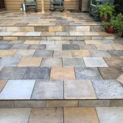 DekTek Tile's Concrete Decking Installed on Stairs with Anodized Aluminum