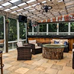 DekTek Tile concrete decking on three season porch