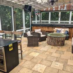 DekTek Tile concrete tile deck installed in porch