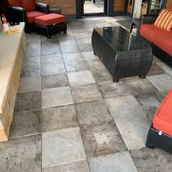 dektek tile luxury cobblestone gray concrete 