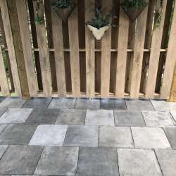 dektek tile luxury cobblestone gray concrete 