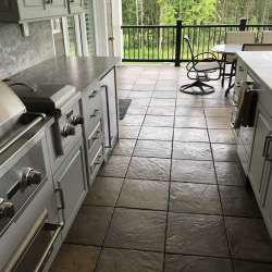 DekTek Tile's luxury concrete deck tiles for outdoor kitchen