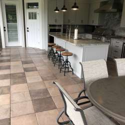 DekTek Tile's luxury concrete deck tiles for outdoor kitchen