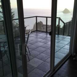 dektek tile luxury cobblestone gray concrete 